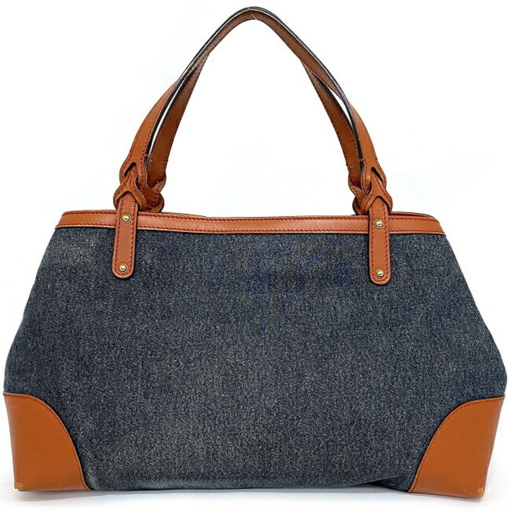 Gucci Bag Leather Tote Blue Navy Craft Denim